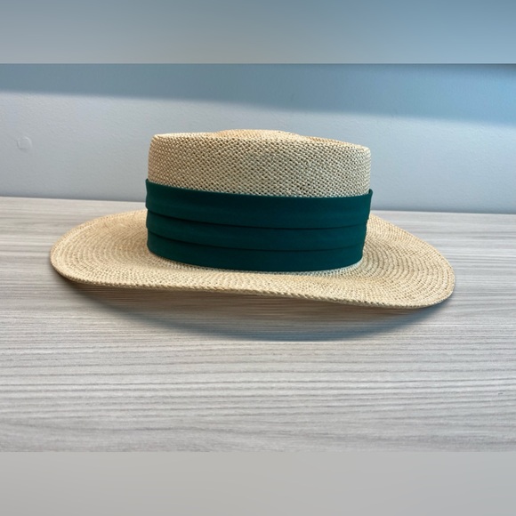 Vintage Town Talk Peanuts Charlie Brown Embroidered Banded Golf Straw Hat - Picture 3 of 13